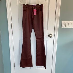 NWT Brown edikted faux leather pants
